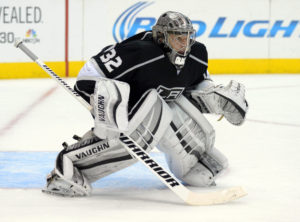 Mar 3, 2014; Los Angeles, CA, USA; Los Angeles Kings goalie Jonathan Quick (32) during the game against the Montreal Canadiens at Staples Center. Mandatory Credit: Kirby Lee-USA TODAY Sports ORG XMIT: USATSI-138488 ORIG FILE ID: 20140303_ajl_al2_365.JPG